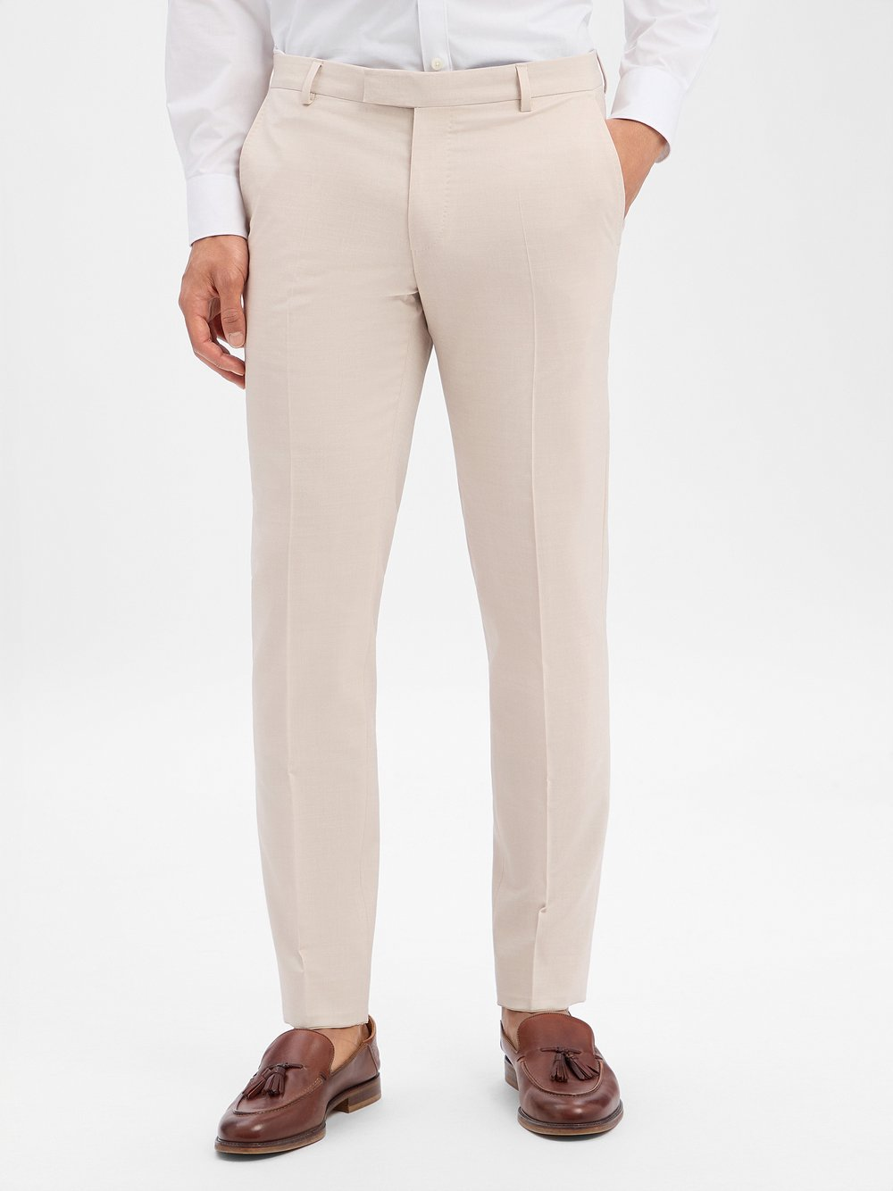 JOOP! Spodnie z zawartością wełny - Blayr Mężczyźni Slim Fit wiskoza beżowy, 26