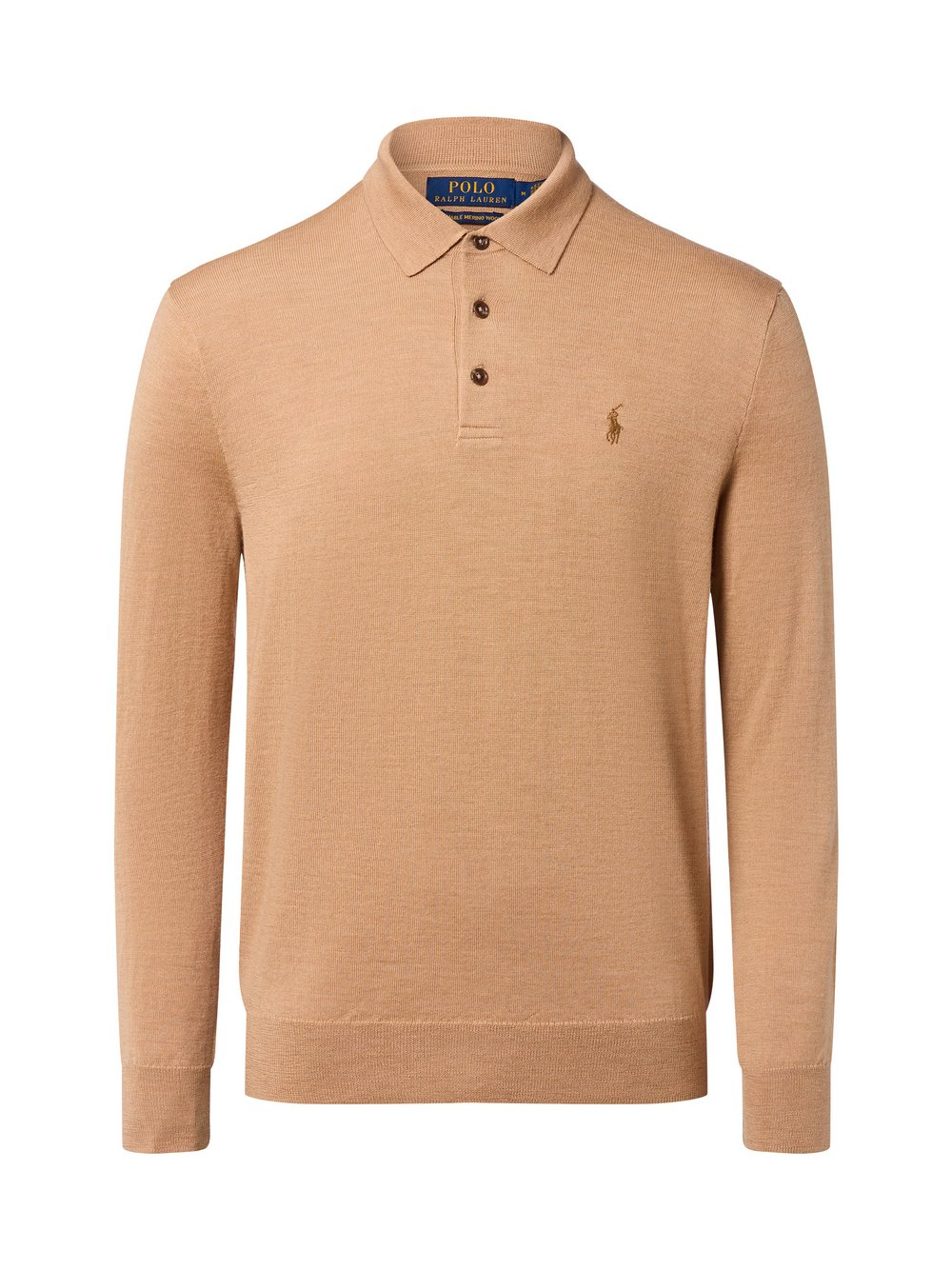 Polo Ralph Lauren Męska koszulka polo z dzianiny Mężczyźni Wełna brązowy, M