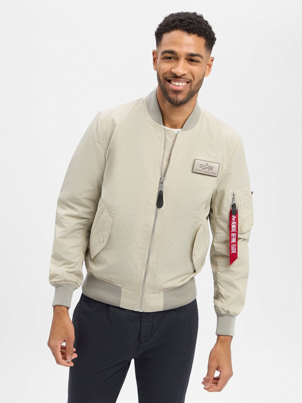 Alpha Industries Męska kurtka bomber - MA-1 TTC Mężczyźni Sztuczne włókno szary, L