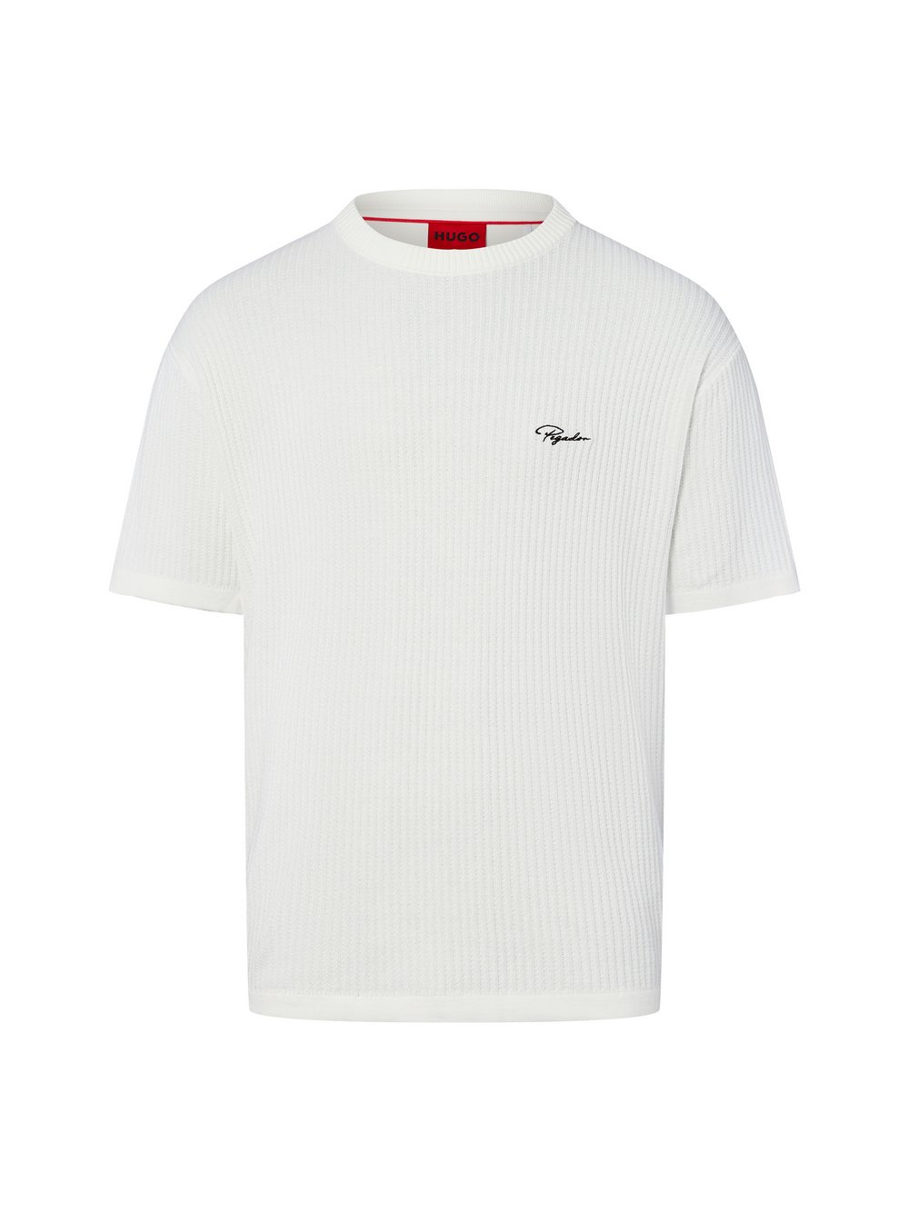 PEGADOR T-shirt z perforowanej dzianiny - Signar Mężczyźni Bawełna biały, XL