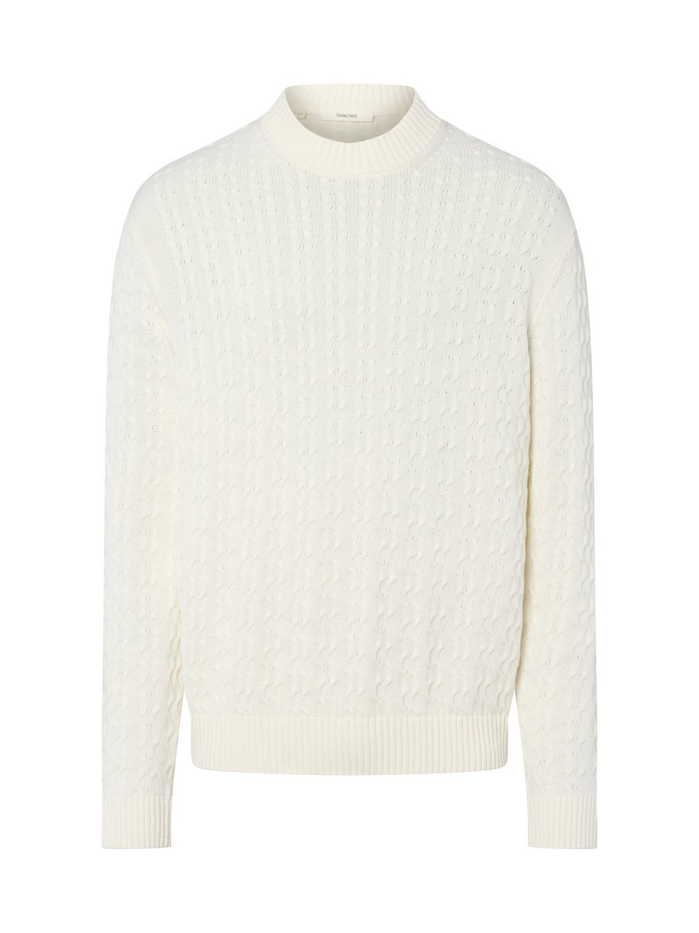 Selected Męski sweter z dzianiny - SLHPhilip Mężczyźni Bawełna biały, XXL