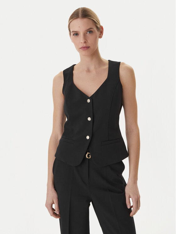 Guess Kamizelka W6GH49 W1895 Czarny Slim Fit