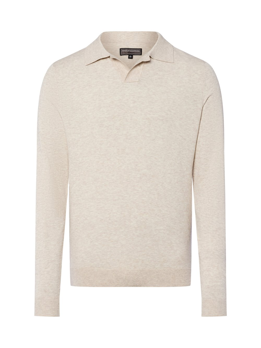 Finshley & Harding Sweter męski Mężczyźni Bawełna beżowy, S
