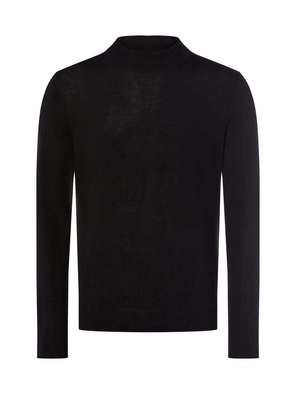 Selected Męski sweter z cienkiej dzianiny z wełny merynosów - SLHTray Mężczyźni Wełna merino czarny, XL
