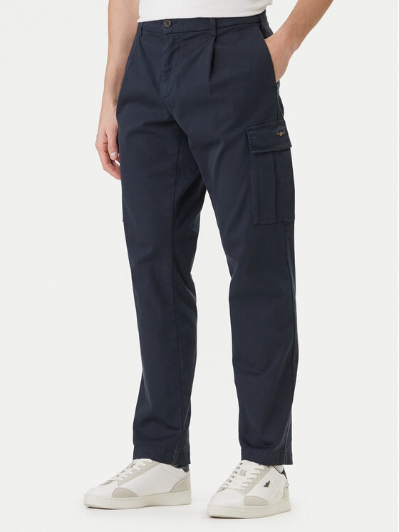 Aeronautica Militare Spodnie materiałowe 261PA1718UCT04331 Granatowy Regular Fit