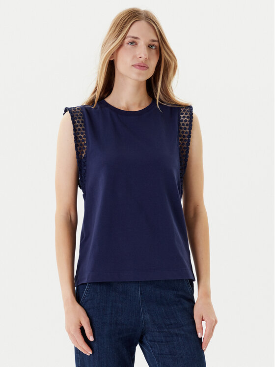 United Colors Of Benetton Bluzka 3IFVD10AC Granatowy Regular Fit