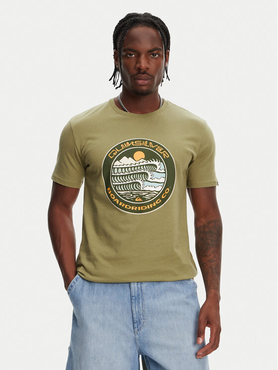 Quiksilver T-Shirt Ev Three Seas Ss EQYZT08051 Khaki Regular Fit
