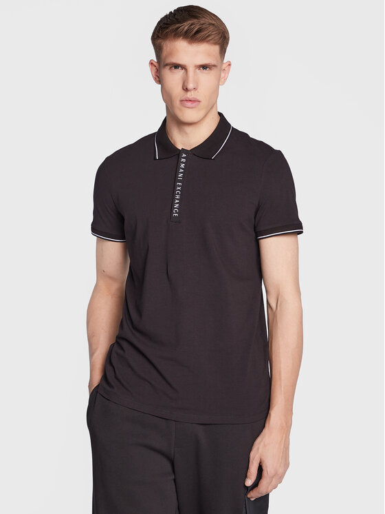 Armani Exchange Polo 8NZF71 ZJH2Z 1200 Czarny Regular Fit
