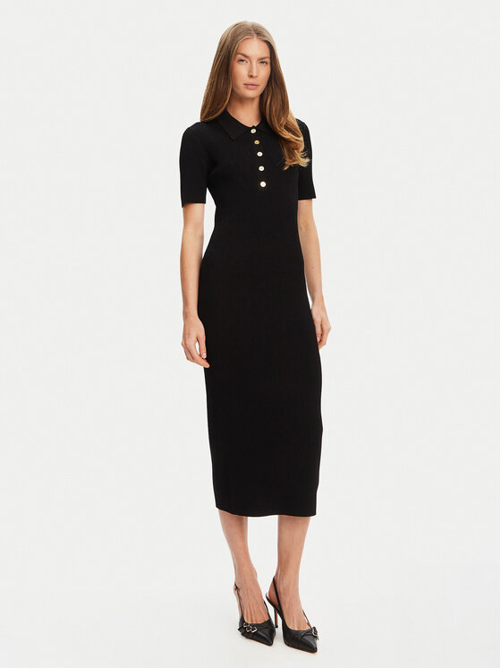 MICHAEL Michael Kors Sukienka dzianinowa MT5832333D Czarny Slim Fit