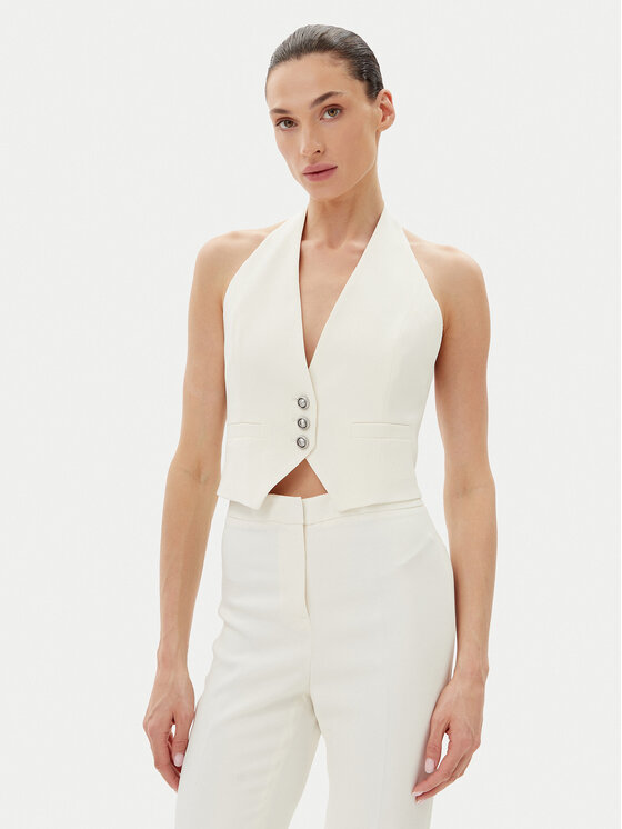PINKO Kamizelka 104931 A213 Biały Regular Fit