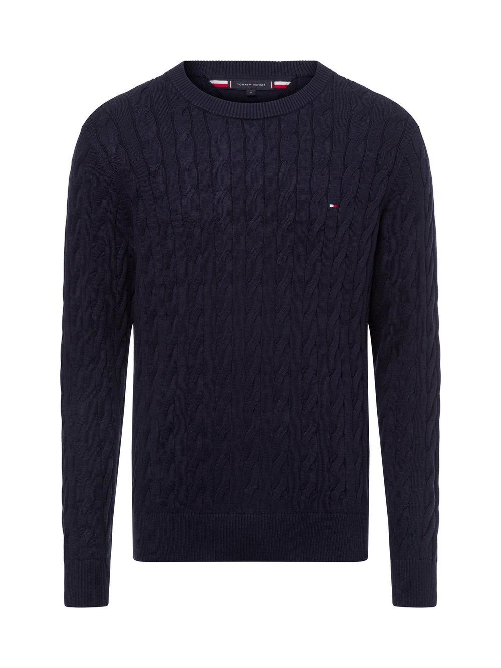 Tommy Hilfiger Męski sweter Mężczyźni drobna dzianina niebieski, XL