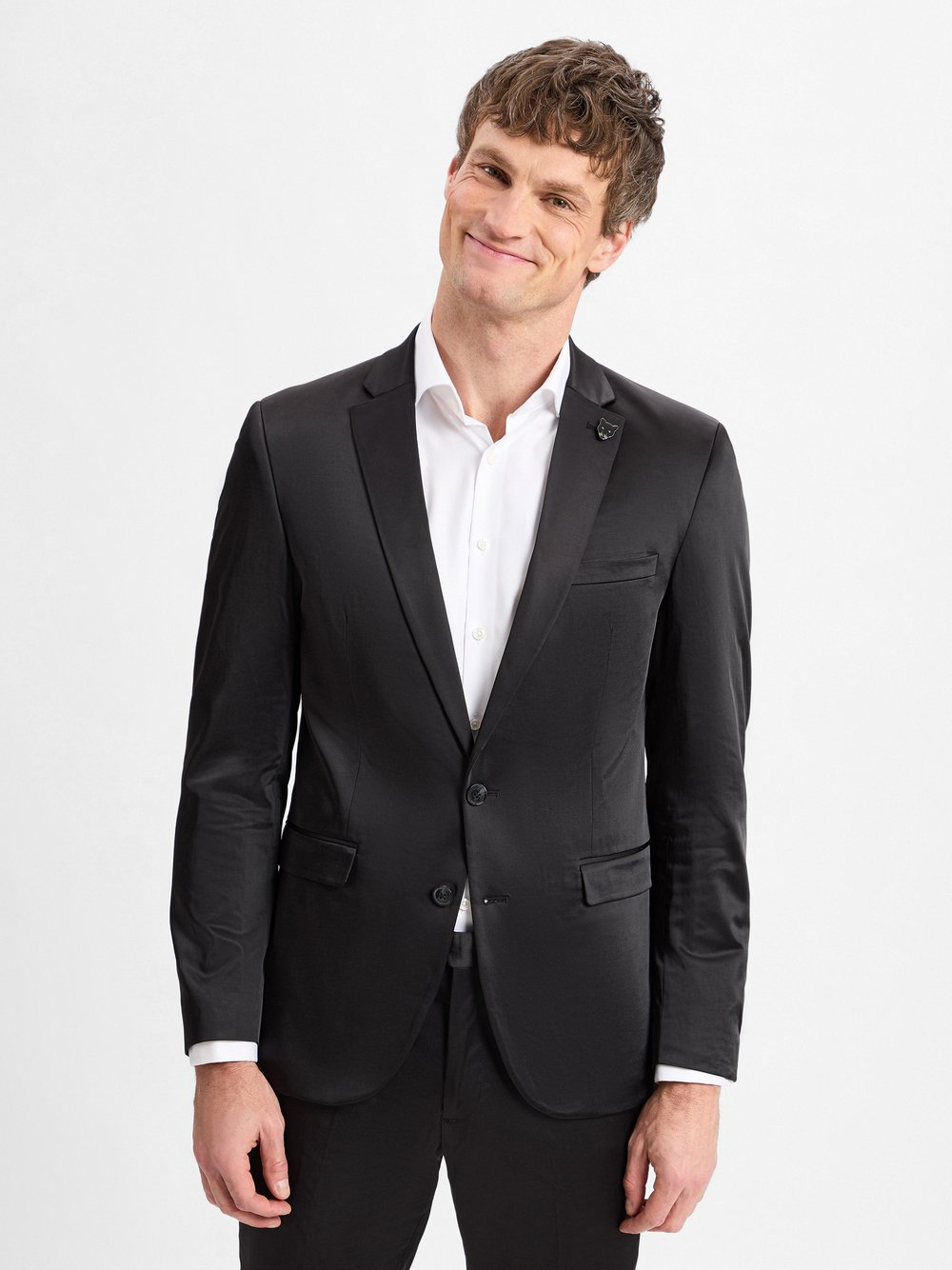 Finshley & Harding London Męska kurtka modułowa Mężczyźni Slim Fit Sztuczne włókno czarny, 50