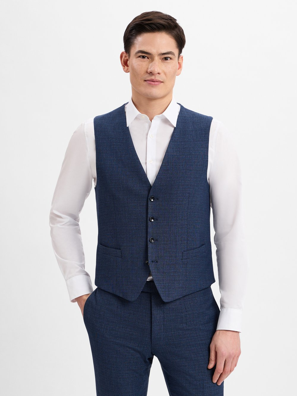 Strellson Męska kamizelka modułowa - Gyl2 Mężczyźni Slim Fit Sztuczne włókno niebieski, 56