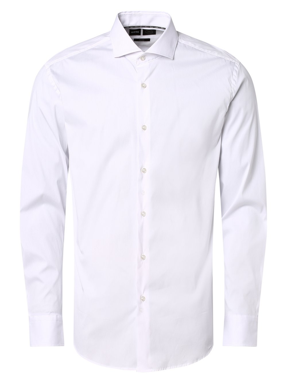 BOSS Koszula męska łatwa w prasowaniu Mężczyźni Slim Fit biały kołnierzyk włoski, 40