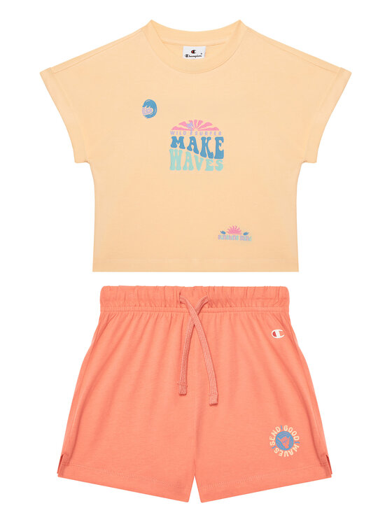 Champion Komplet t-shirt i spodenki 405127 Pomarańczowy Regular Fit