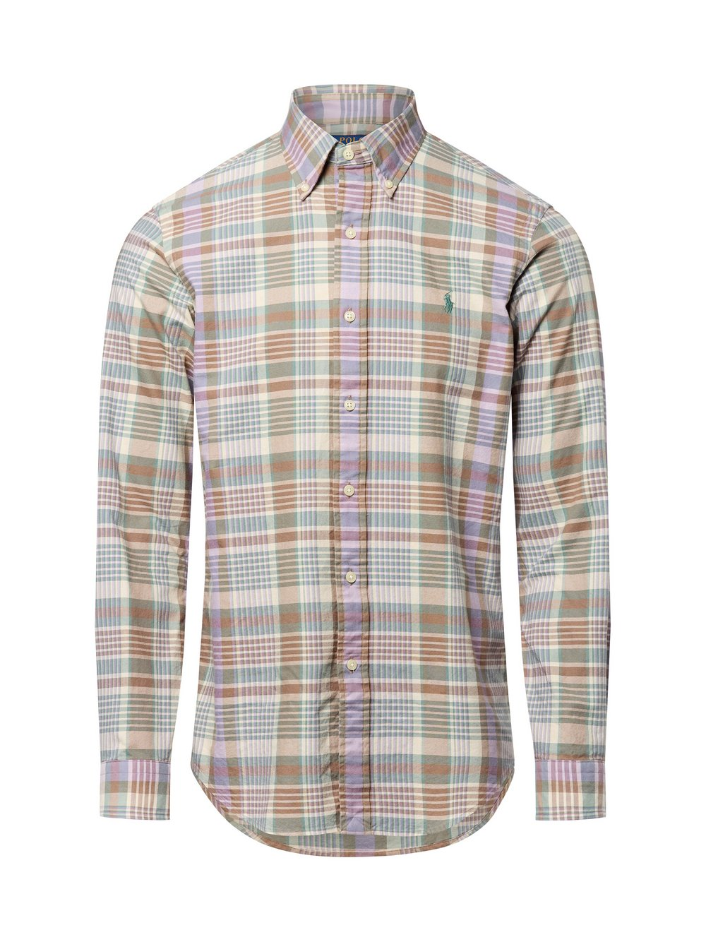 Polo Ralph Lauren Męska koszula w kratę Mężczyźni Modern Fit Bawełna zielony|lila|beżowy, XL