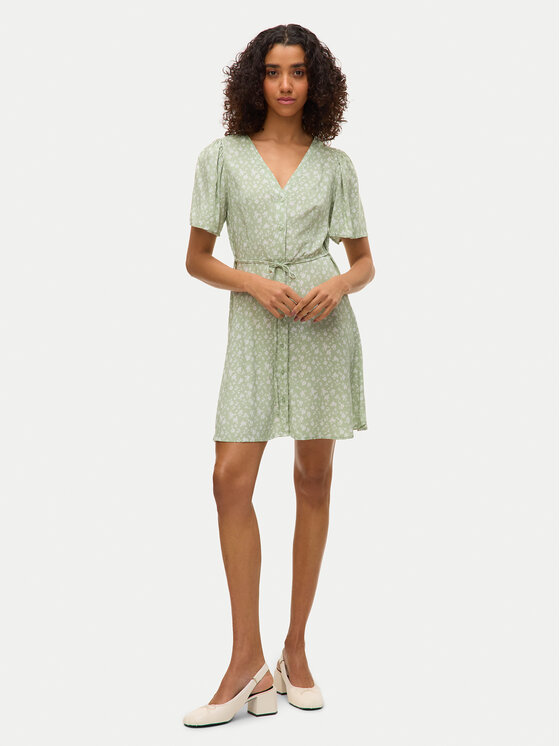 Vero Moda Sukienka letnia Alba 10292845 Zielony Regular Fit