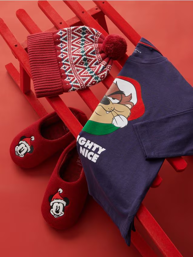 Reserved - Świąteczny longsleeve Diabeł Tasmański - granatowy miniaturka