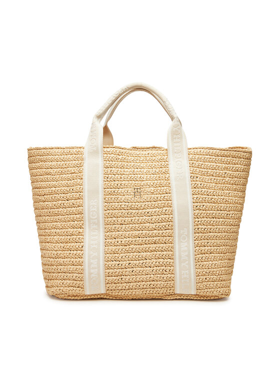 Tommy Hilfiger Torebka Th Spring Logo Tote AW0AW17196 Beżowy