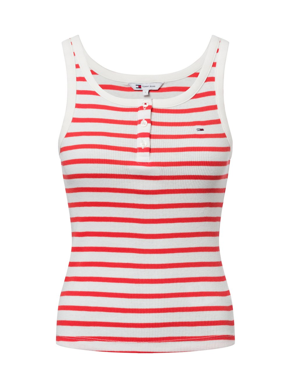 Tommy Jeans Damski podkoszulek Kobiety Bawełna czerwony|biały, XS