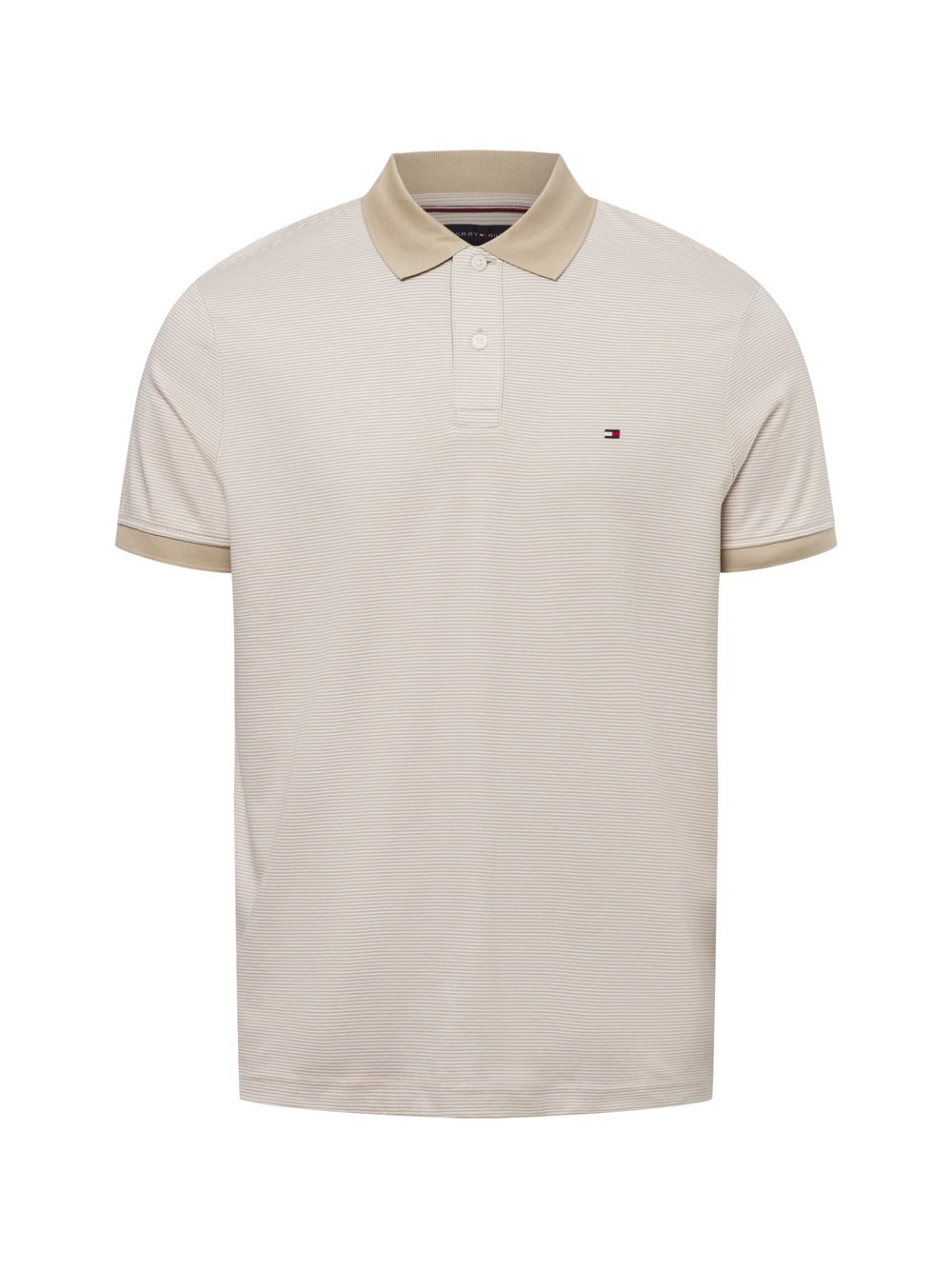 Tommy Hilfiger Męska koszulka polo Mężczyźni Bawełna beżowy|biały, M