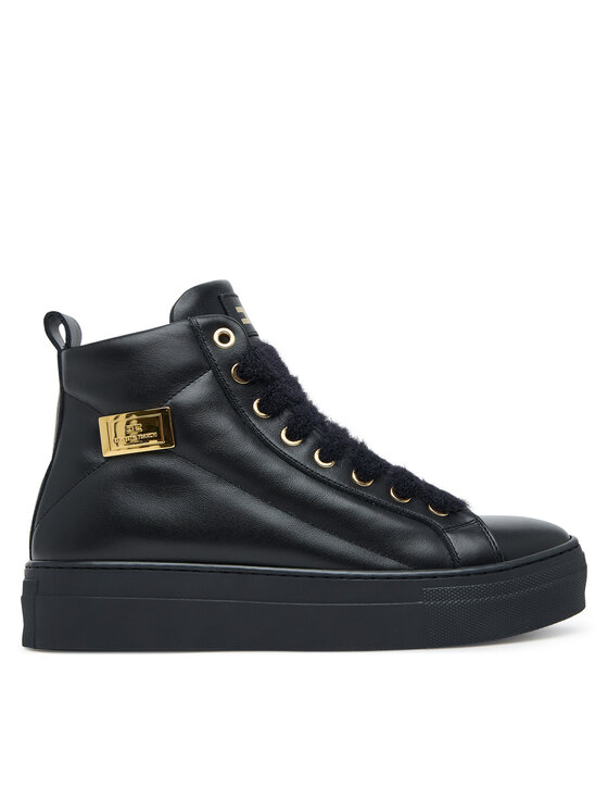 Elisabetta Franchi Botki High Top Lace Up F4-A9E-0362-1251930 D Czarny