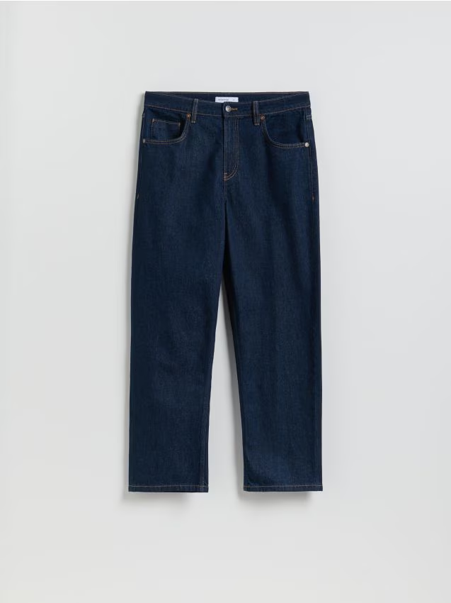 Reserved - Jeansy loose fit - granatowy