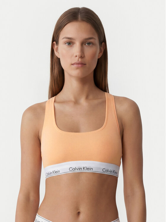 Calvin Klein Underwear Biustonosz top LV00QF8493 Pomarańczowy jasny