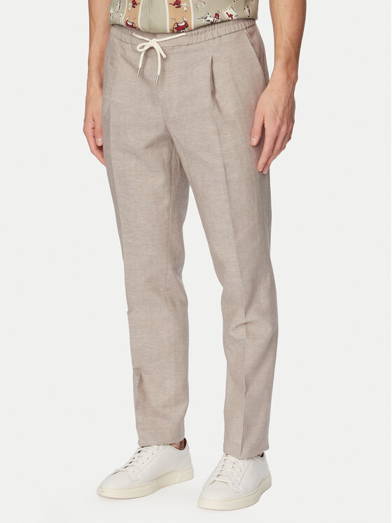 HUGO Spodnie materiałowe Getlin 50559695 Brązowy jasny Slim Fit