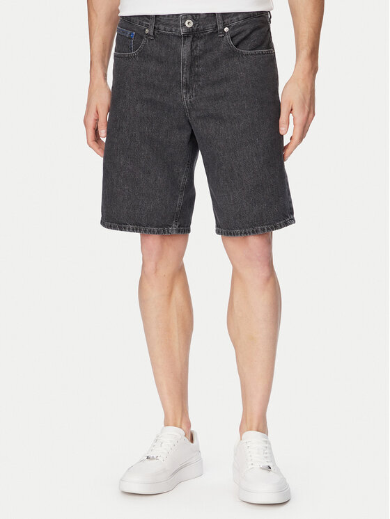 Karl Lagerfeld Jeans Szorty jeansowe B2M10077 Szary Straight Fit