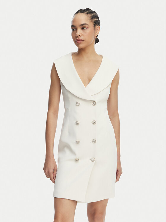 Artigli Sukienka koktajlowa ACAB004864 Kremowy Regular Fit
