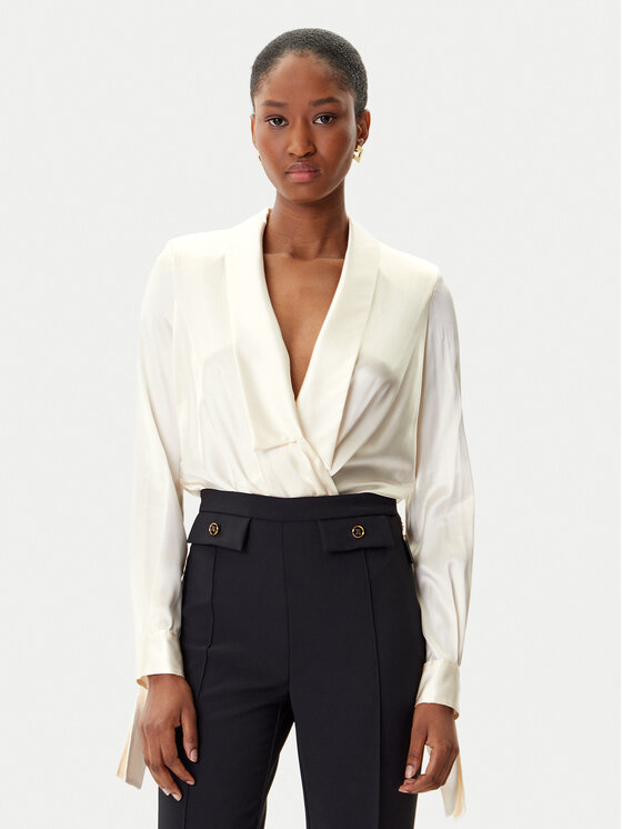 Elisabetta Franchi Body CB-007-57E2-V490 Beżowy Regular Fit