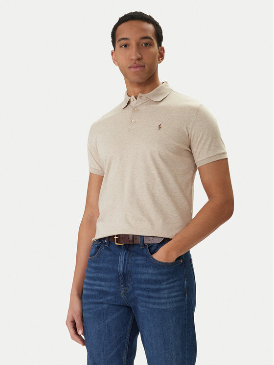 Polo Ralph Lauren Polo 710704319502 Beżowy Custom Slim Fit