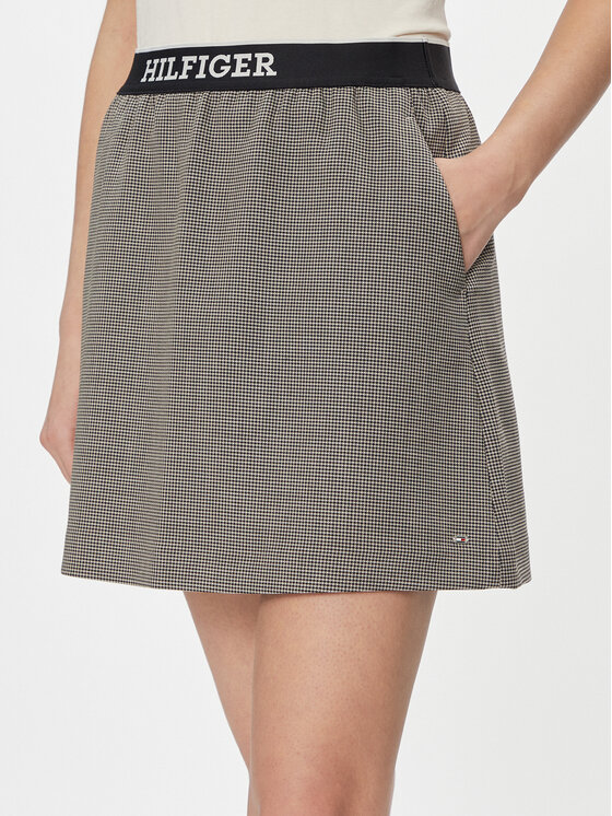 Tommy Hilfiger Spódnica mini WW0WW40515 Szary Regular Fit