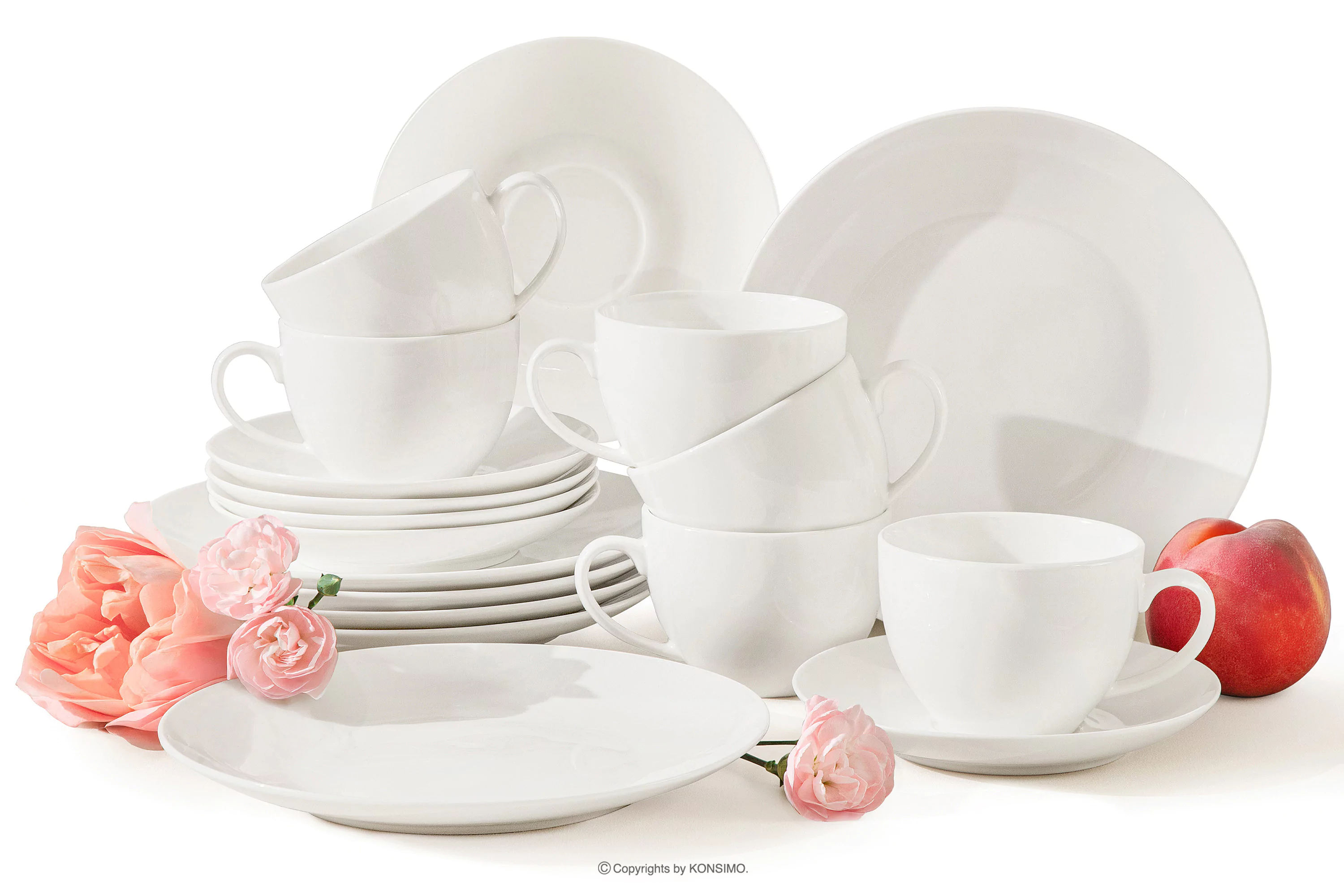 Zestaw kawowy twarda porcelana 6 os. (18 el.) ecru AD BELLA miniaturka
