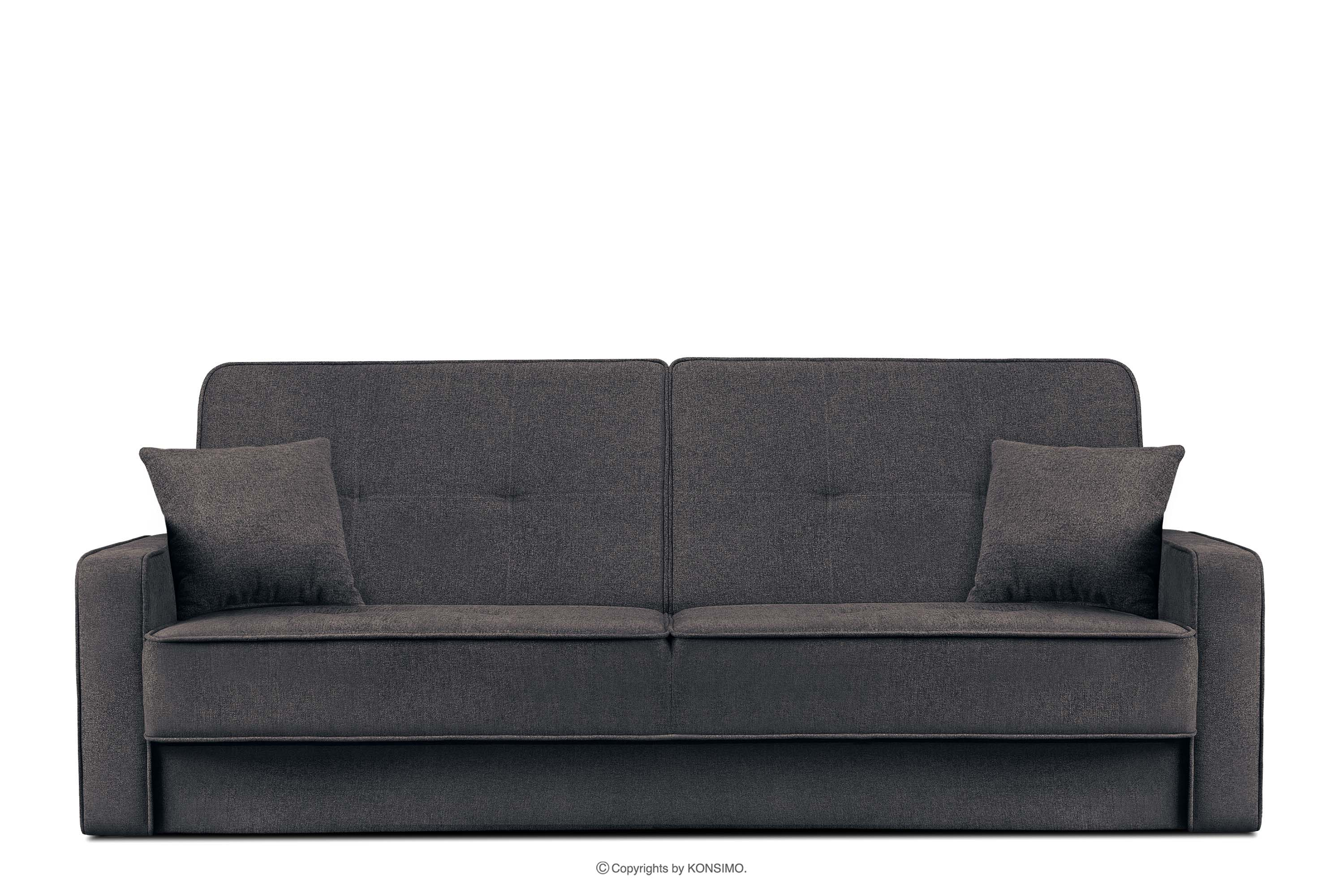 Rozkładana sofa do salonu w tkaninie plecionej granatowy/brązowy ORIO