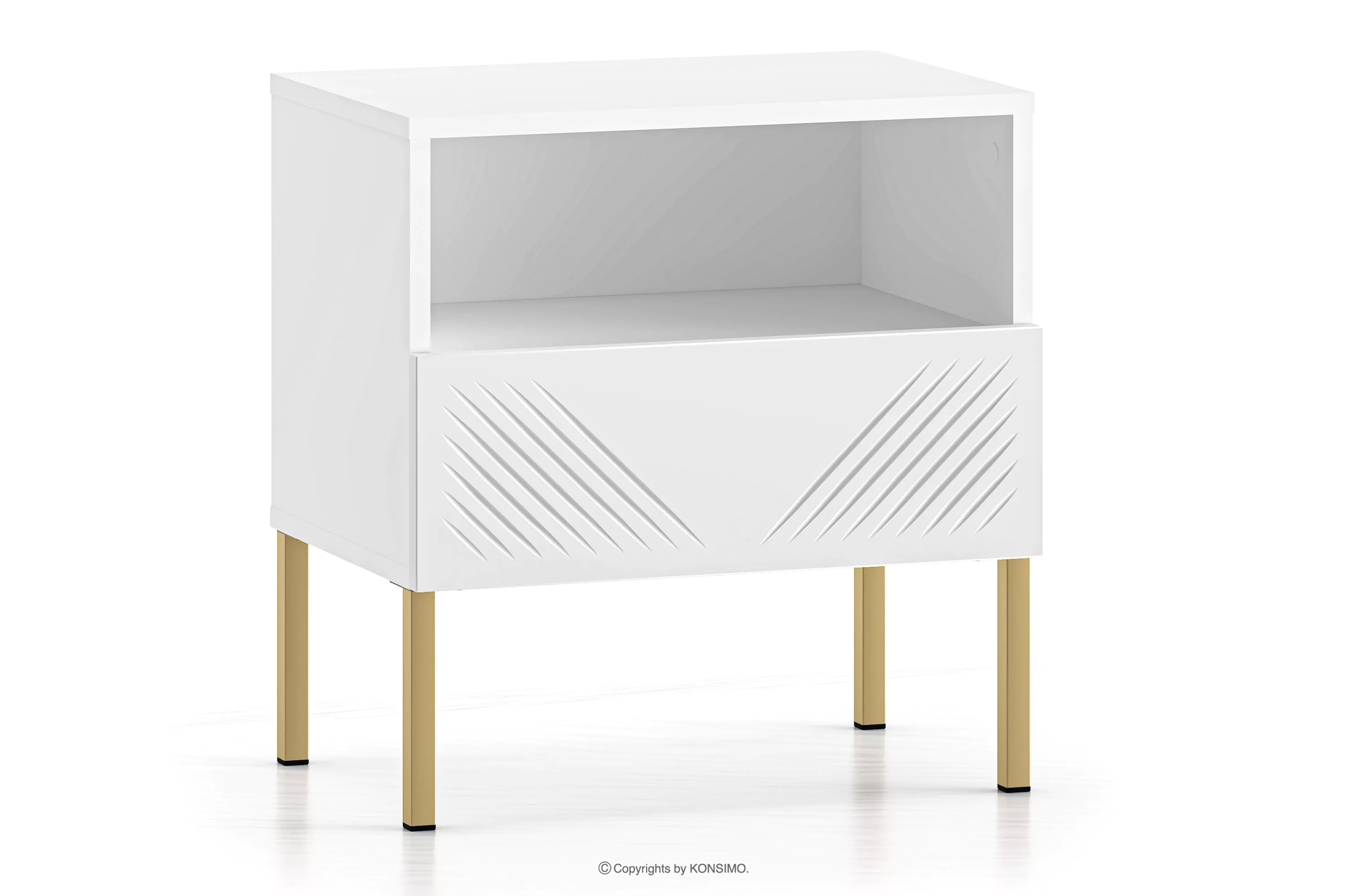 Stolik nocny na złotych nóżkach elegant NEBRO