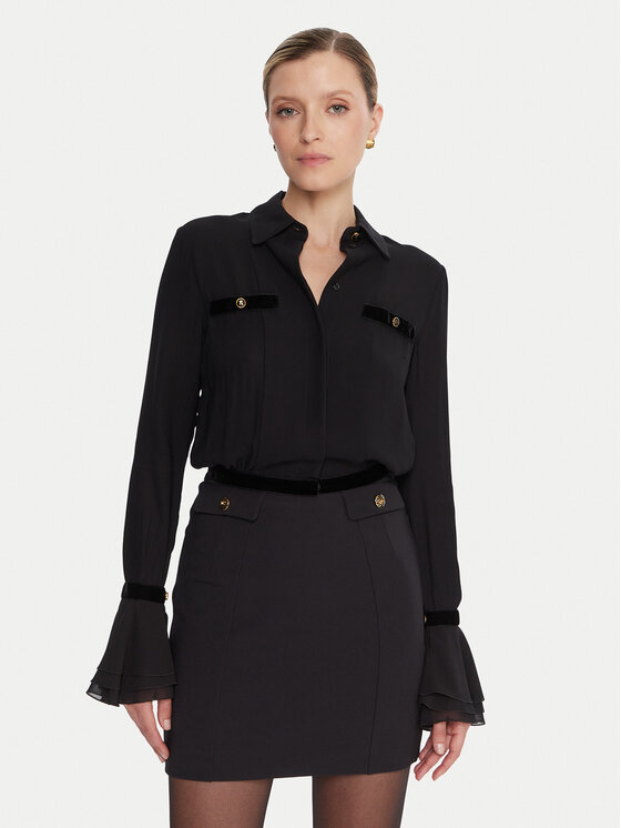 Elisabetta Franchi Koszula CA-131-57E2-V390 Czarny Regular Fit