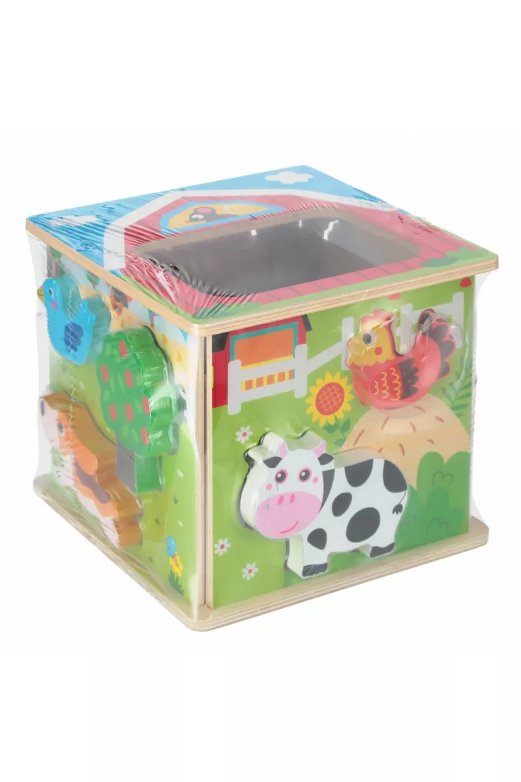 Kostka edukacyjna Sorter drewniane Farma SMILY PLAY SPW84948