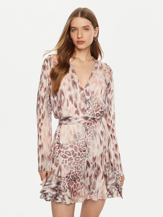 Guess Sukienka koszulowa W5RK35 WDW82 Różowy Regular Fit
