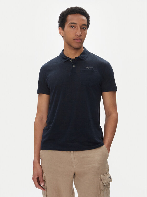 Aeronautica Militare Polo 251PO1855J679 Granatowy Regular Fit