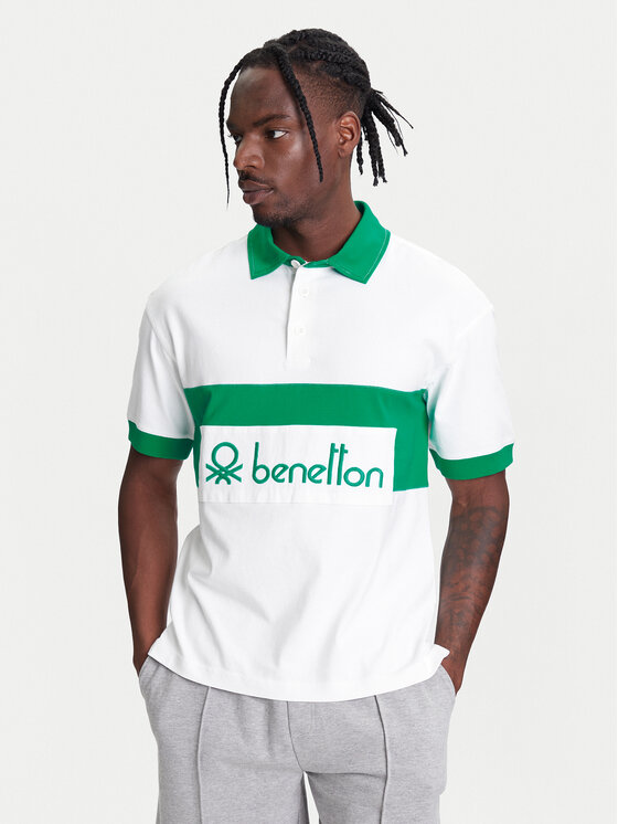 United Colors Of Benetton Polo 3MCYU301U Biały Regular Fit