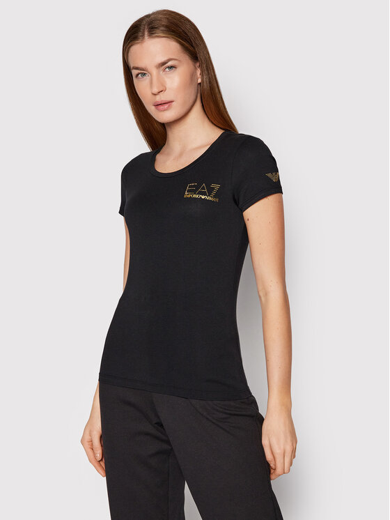 EA7 Emporio Armani T-Shirt 8NTT65 TJDQZ 1200 Czarny Slim Fit