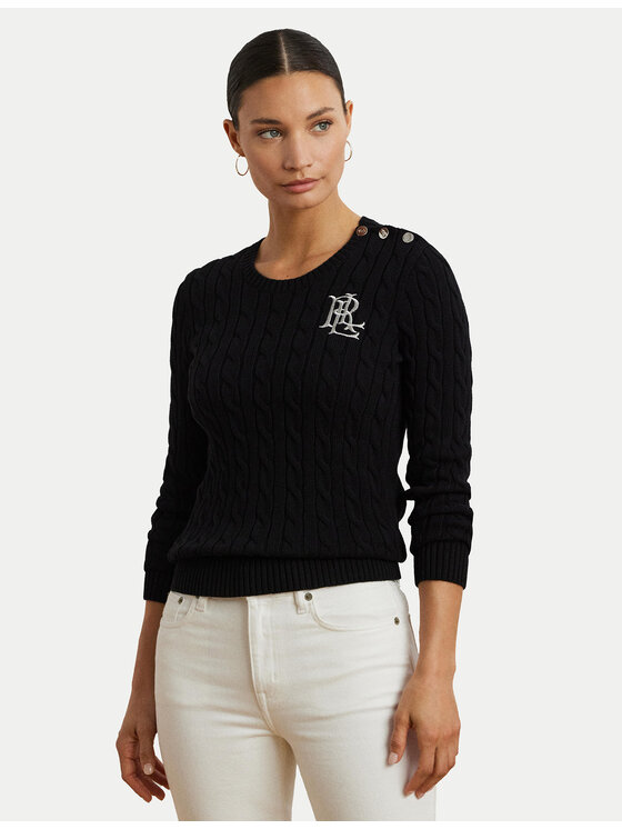 Lauren Ralph Lauren Sweter 200932223001 Czarny Slim Fit