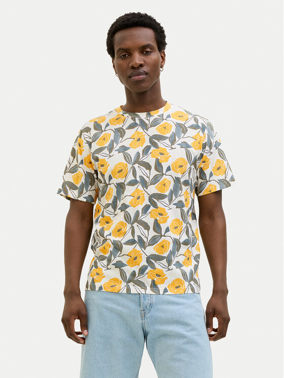 Jack & Jones T-Shirt Almeria 12276912 Beżowy Regular Fit