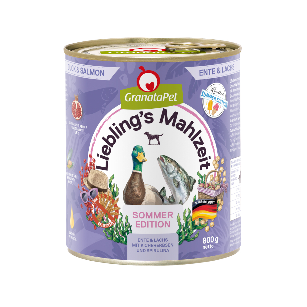 Letnia edycja limitowana: Granatapet Liebling´s Mahlzeit - Kaczka i łosoś, 6 x 800 g