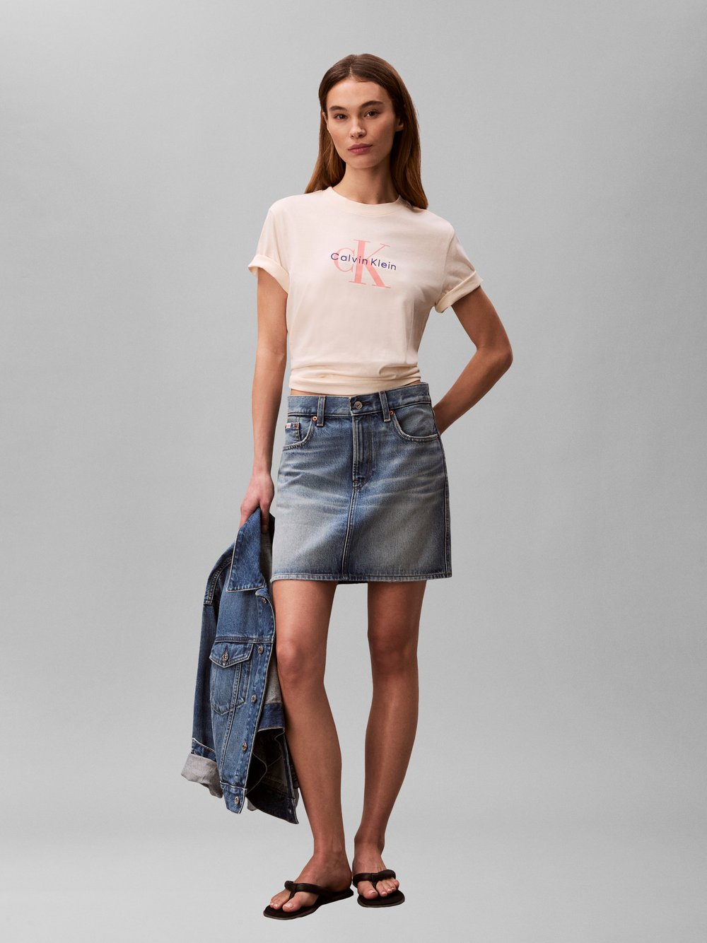 Calvin Klein Jeans Koszulka damska Kobiety Bawełna beżowy, XS