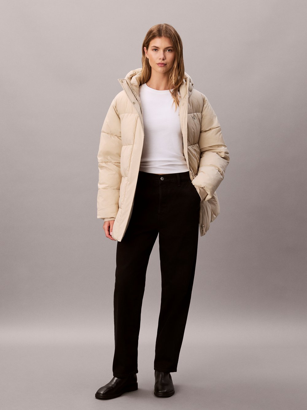 Calvin Klein Jeans Damska kurtka funkcjonalna Kobiety beżowy, XS