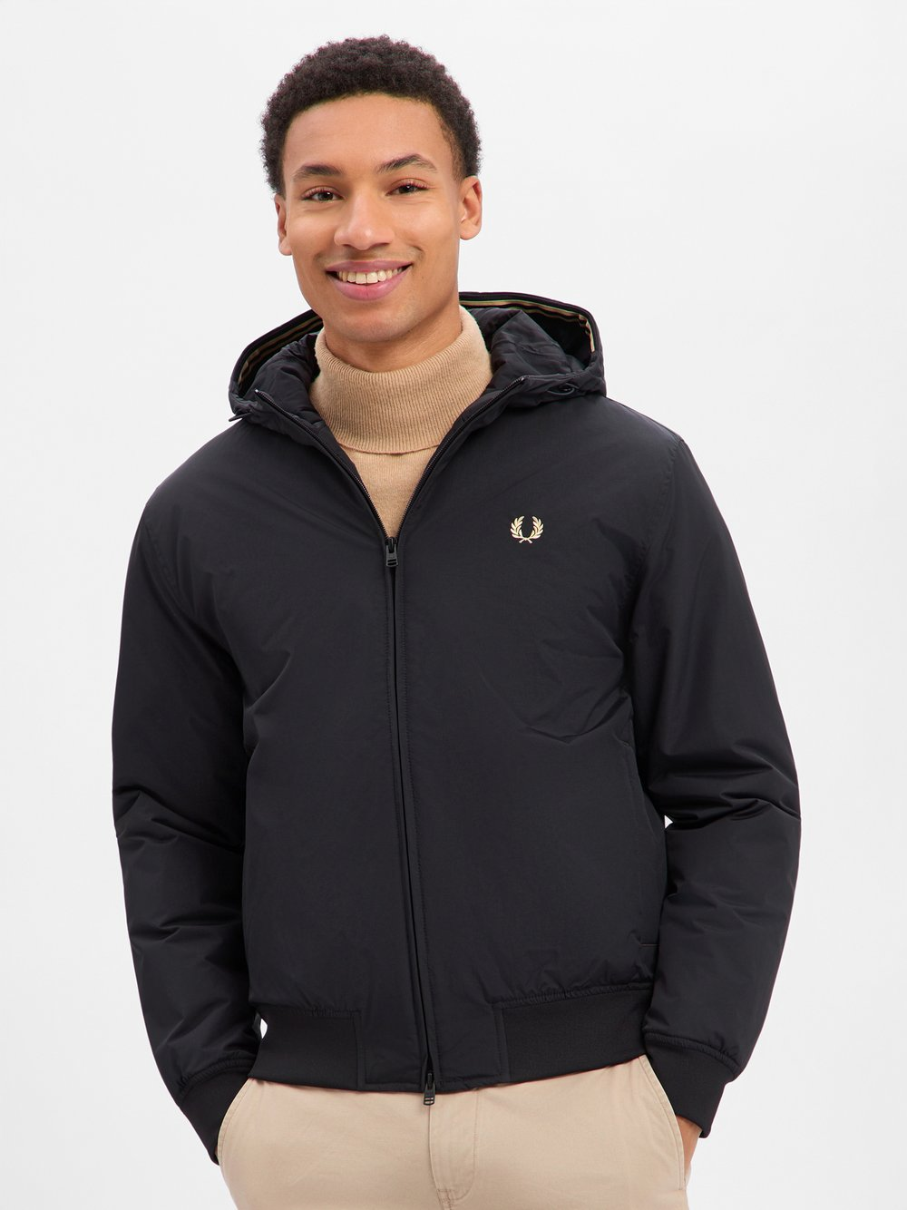 Fred Perry Bluza męska - Brentham Mężczyźni Sztuczne włókno czarny, XL