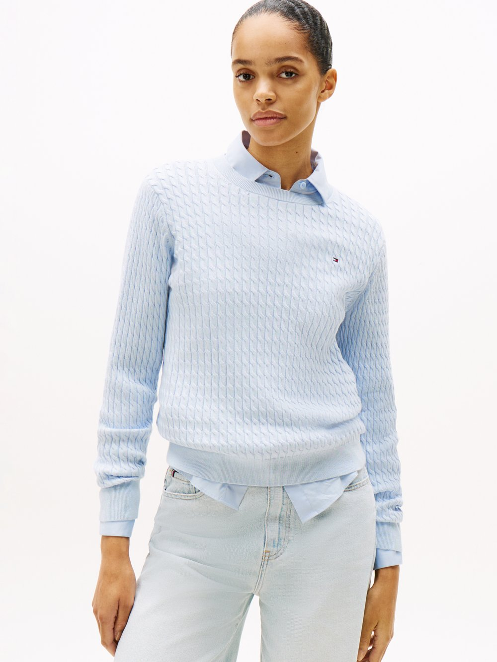 Tommy Hilfiger Sweter damski z dzianiny Kobiety Bawełna niebieski, S
